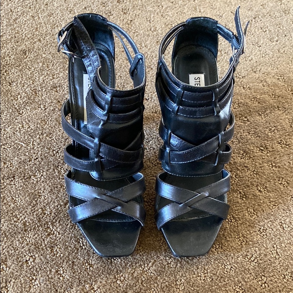 Steve Madden Black Strappy High Heels